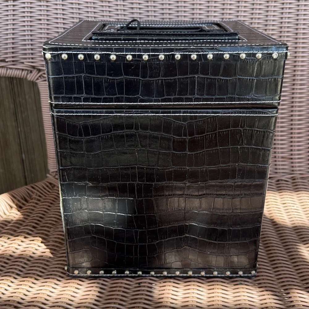 Vintage MAC Cosmetic Case/Carry All Crocodile Embossed